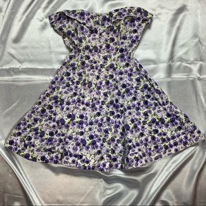 Betsey Johnson Strapless Floral Skater Dress